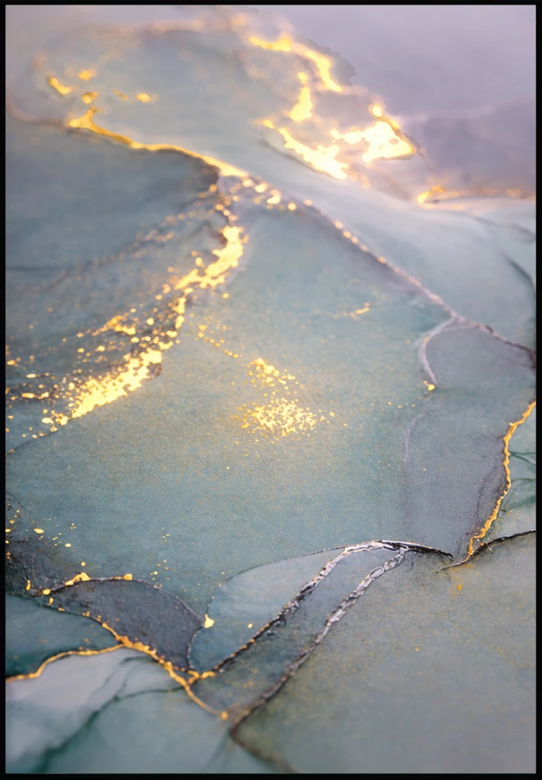 Akwarela Fiolet Złoty Plakat 50x70cm