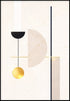Kremowe Geometryczne Kształty Środkowy Złoty Plakat 50x70cm