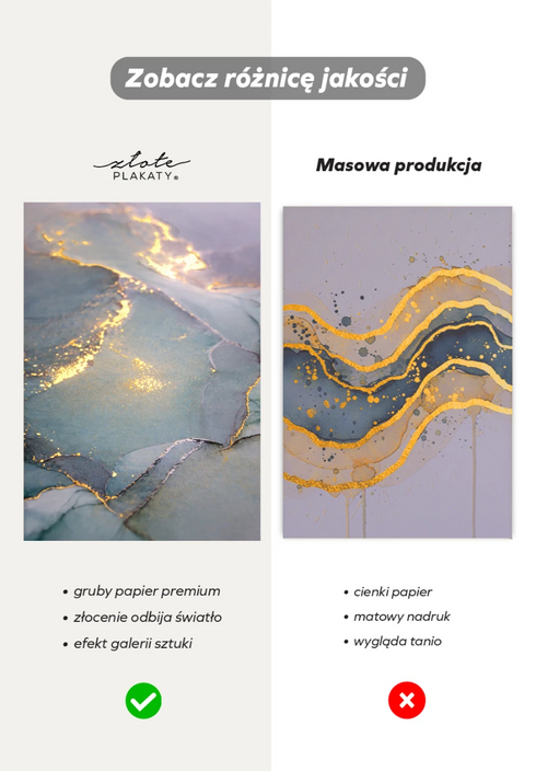 Akwarela Fiolet Złoty Plakat 50x70cm