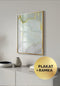 Plakat Szaro Pistacjowa Akwarela Prawy Złoty + Złota Ramka 50x70cm
