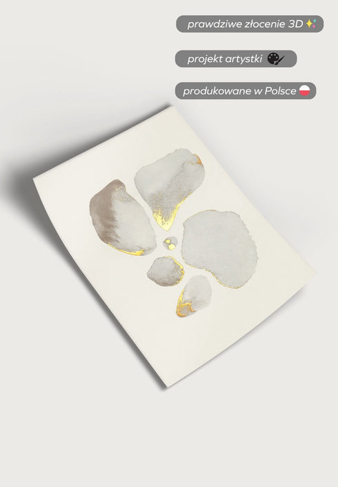 Kremowe Kamienie Prawy Złoty Plakat 50x70cm