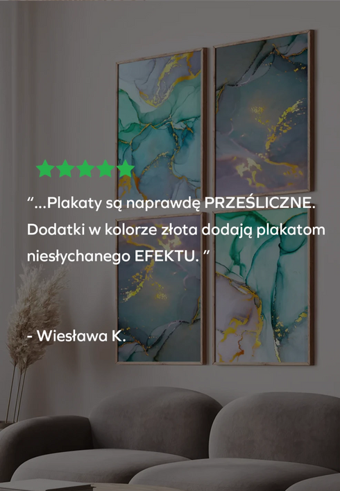 Akwarela Fiolet Złoty Plakat 50x70cm