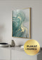 Plakat Miętowy Agat Złoty + Złota Ramka 50x70cm