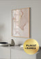 Plakat Koralowa Akwarela Prawy Wzór Rose Gold + Dębowa Ramka 50x70cm