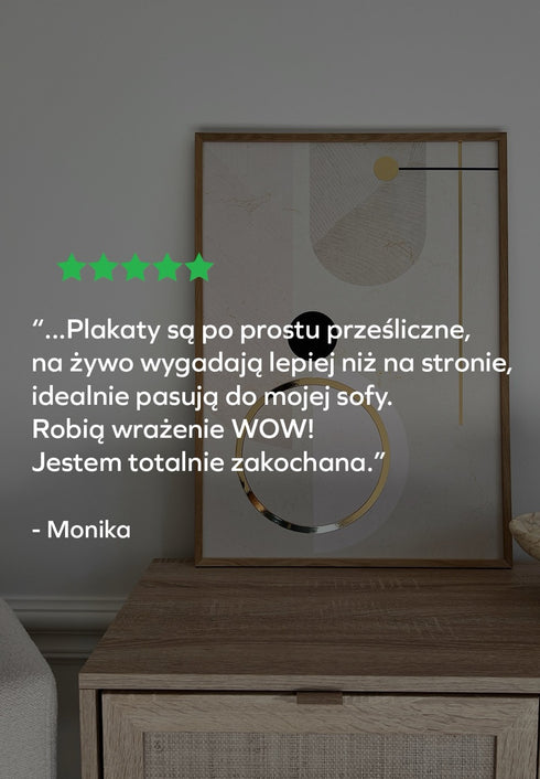 Kremowe Geometryczne Kształty Środkowy Złoty Plakat 50x70cm