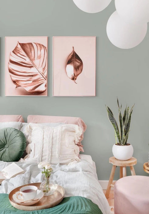 Metaliczny Liść Zestaw 2 Plakatów 50x70cm