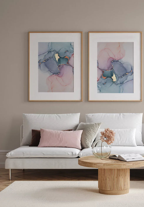 Akwarela Różowy Marmur Rose Gold Plakat 50x70cm
