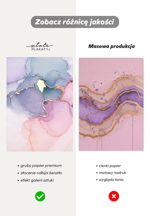 Akwarela Różowy Marmur Rose Gold Plakat 50x70cm
