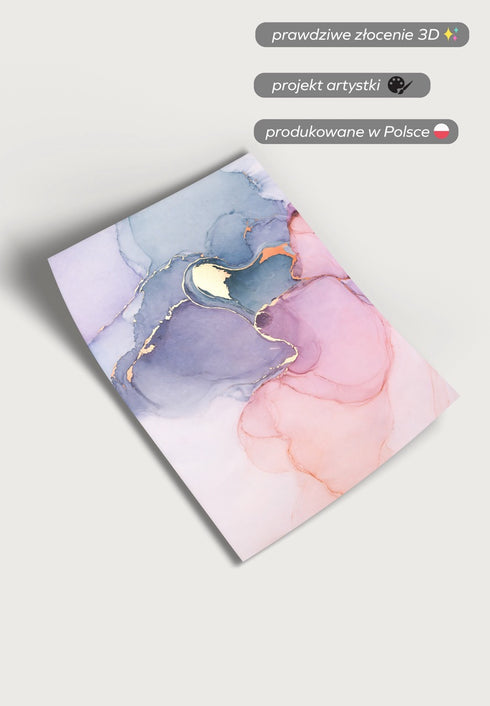 Akwarela Różowy Marmur Rose Gold Plakat 50x70cm