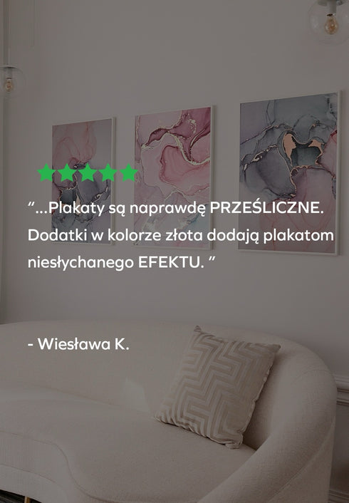 Akwarela Różowy Marmur Rose Gold Plakat 50x70cm