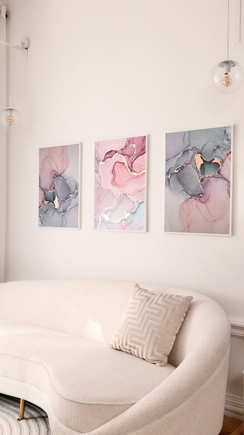 Akwarela Różowy Marmur Rose Gold Plakat 50x70cm