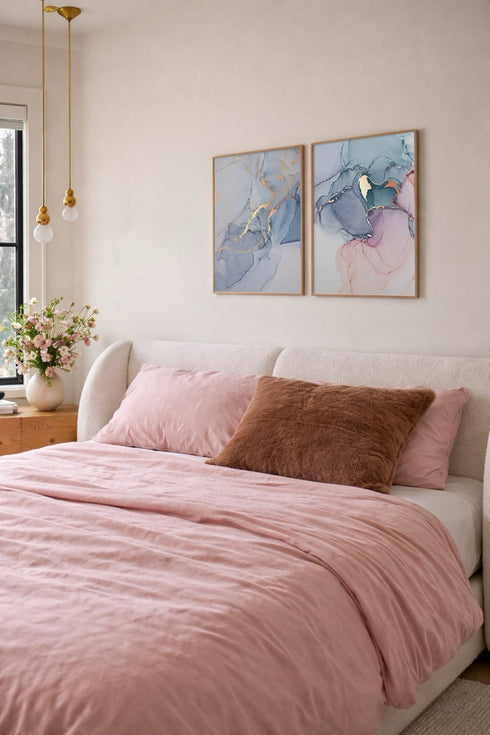 Akwarela Różowy Marmur Rose Gold Plakat 50x70cm