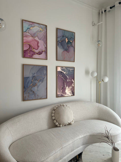 Akwarele Marmur Rose Gold Plakat 50x70cm