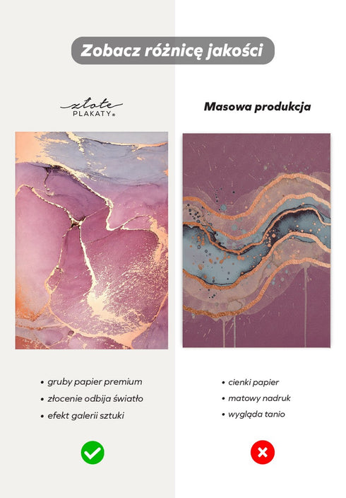 Akwarela Różana Marmur Rose Gold Plakat 50x70cm