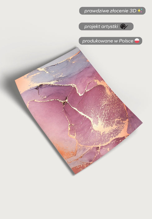 Akwarela Różana Marmur Rose Gold Plakat 50x70cm