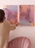 Akwarela Różana Marmur Rose Gold Plakat 50x70cm