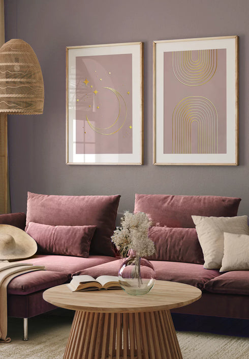 Księżyc Złoty Zestaw 2 Plakatów 50x70cm