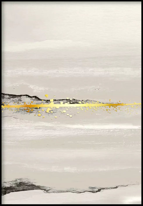 Beżowy Pejzaż Lewy Złoty Plakat 50x70cm