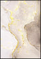 Beżowa Akwarela Złoty Plakat 50x70cm