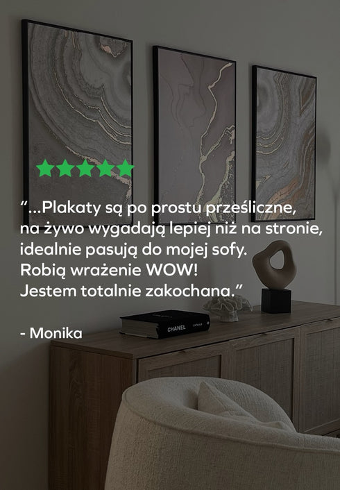 Beżowe Paski Rose Gold Plakat 50x70cm