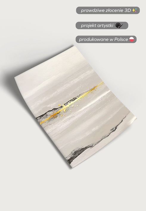 Beżowy Pejzaż Lewy Złoty Plakat 50x70cm