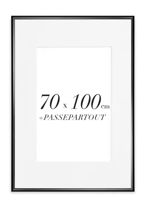 Czarna Ramka z Passe-Partout 70x100cm