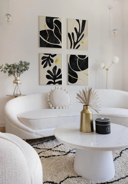 Czarne Kamienie Złoty Zestaw 4 Plakatów 50x70cm