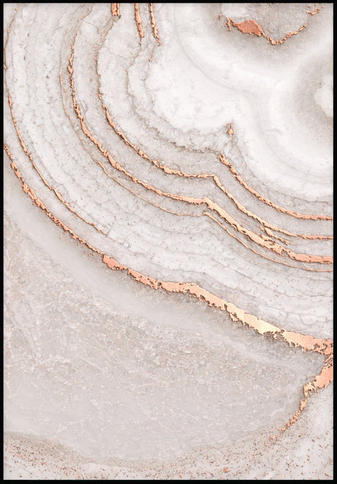 Brązowy Agat Lewy Wzór Rose Gold Plakat 50x70cm