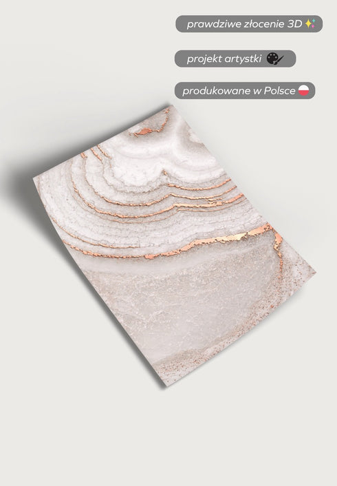 Brązowy Agat Lewy Wzór Rose Gold Plakat 50x70cm