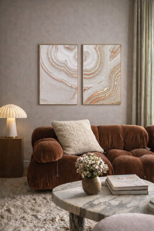 Brązowy Agat Lewy Wzór Rose Gold Plakat 50x70cm