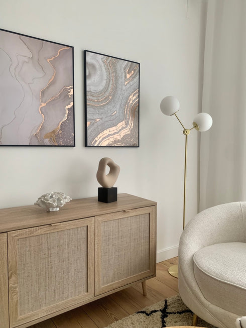 Brązowy Agat Prawy Wzór Rose Gold Plakat 50x70cm
