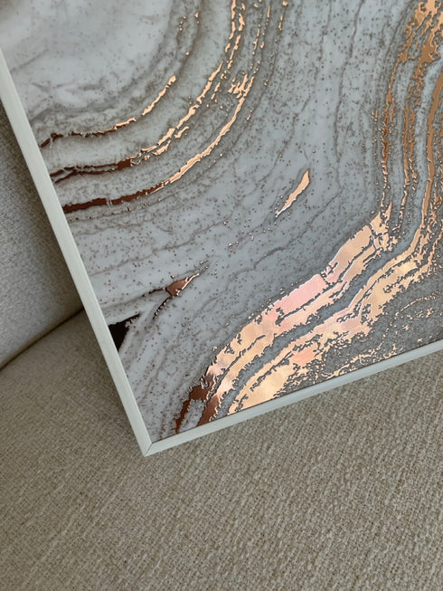 Brązowy Agat Prawy Wzór Rose Gold Plakat 50x70cm