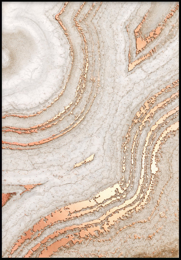 Brązowy Agat Prawy Wzór Rose Gold Plakat 50x70cm