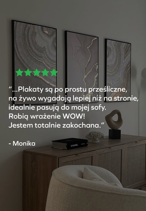 Brązowy Agat Prawy Wzór Rose Gold Plakat 50x70cm
