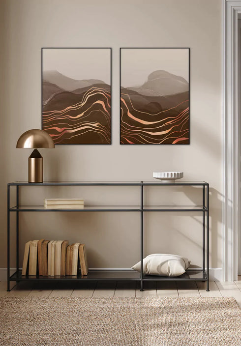 Czekoladowe Góry Rose Gold Zestaw 2 Plakatów 50x70cm