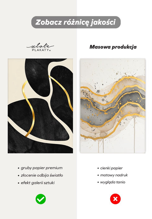 Czarne Kamienie Lewy Złoty Plakat 50x70cm