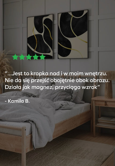 Czarne Kamienie Prawy Złoty Plakat 50x70cm