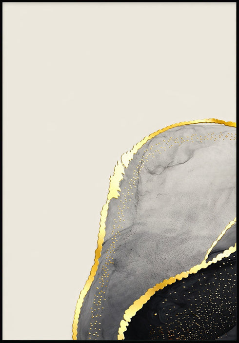 Czarny Agat Lewy Złoty Plakat 50x70cm