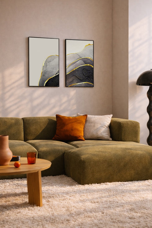 Czarny Agat Lewy Złoty Plakat 50x70cm