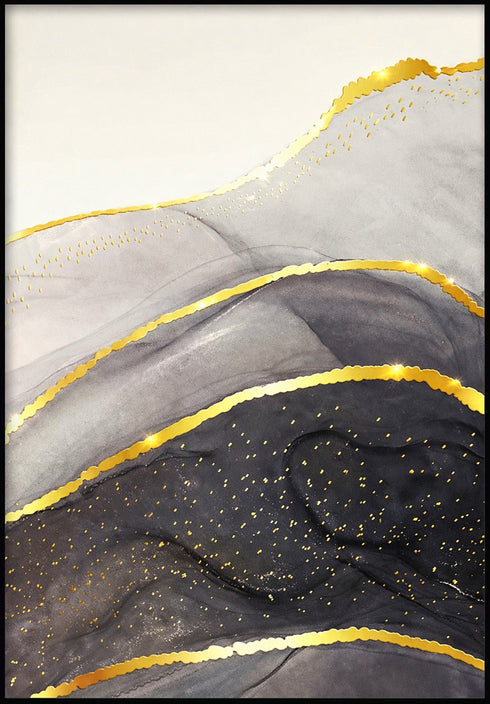 Czarny Agat Środkowy Złoty Plakat 50x70cm