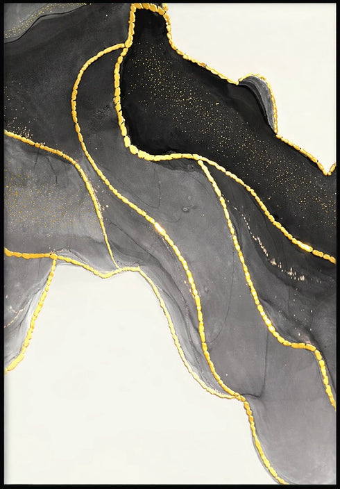 Czarny Kamień Prawy Złoty Plakat 50x70cm