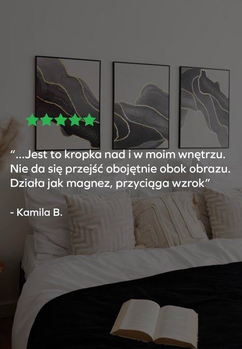 Czarny Kamień Prawy Złoty Plakat 50x70cm