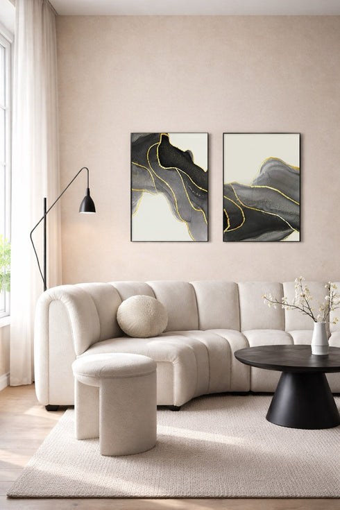 Czarny Kamień Prawy Złoty Plakat 50x70cm