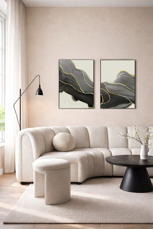 Czarny Kamień Środkowy Złoty Plakat 50x70cm