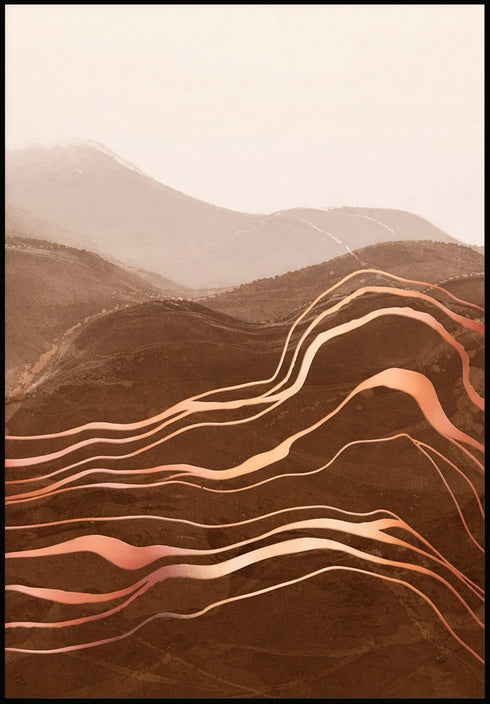 Czekoladowe Góry Lewy Rose Gold Plakat 50x70cm