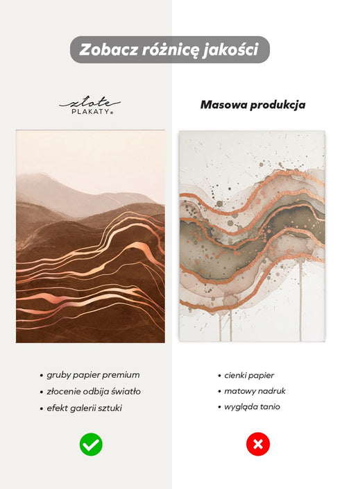 Czekoladowe Góry Lewy Rose Gold Plakat 50x70cm