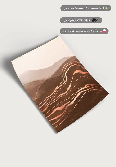 Czekoladowe Góry Lewy Rose Gold Plakat 50x70cm