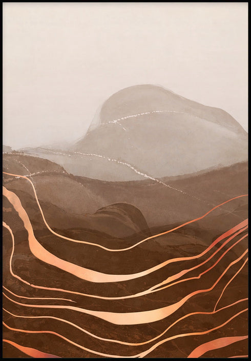 Czekoladowe Góry Prawy Rose Gold Plakat 50x70cm