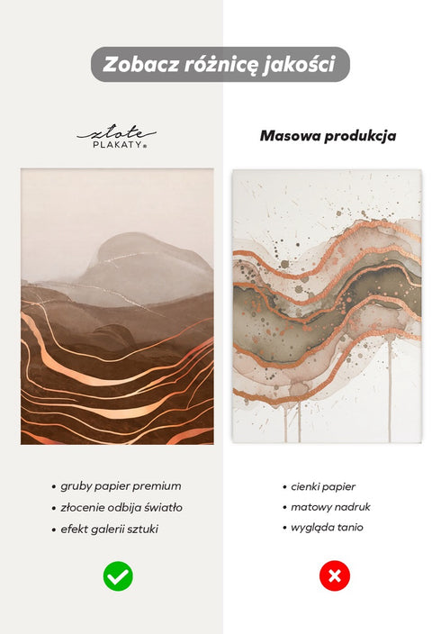 Czekoladowe Góry Prawy Rose Gold Plakat 50x70cm
