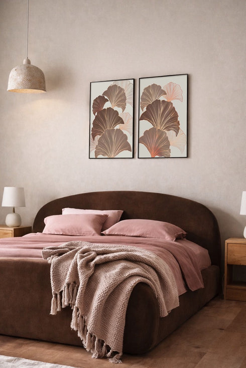 Czekoladowy Miłorząb Prawy Rose Gold Plakat 50x70cm